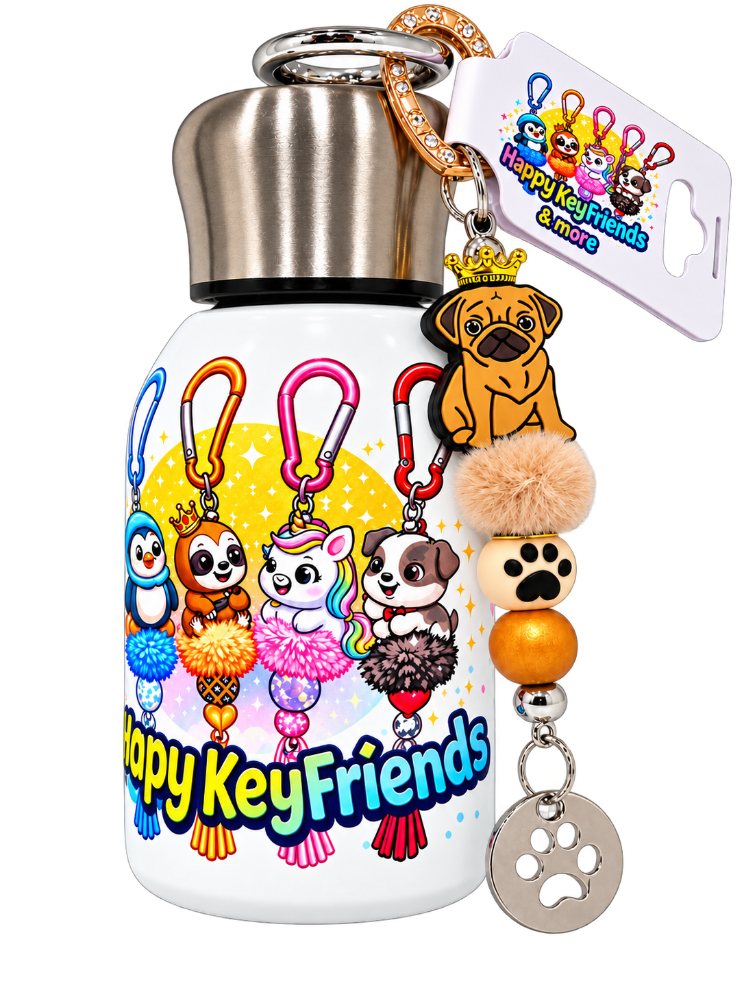 Trinkflasche (300 ml) mit Hunde-Anhänger
