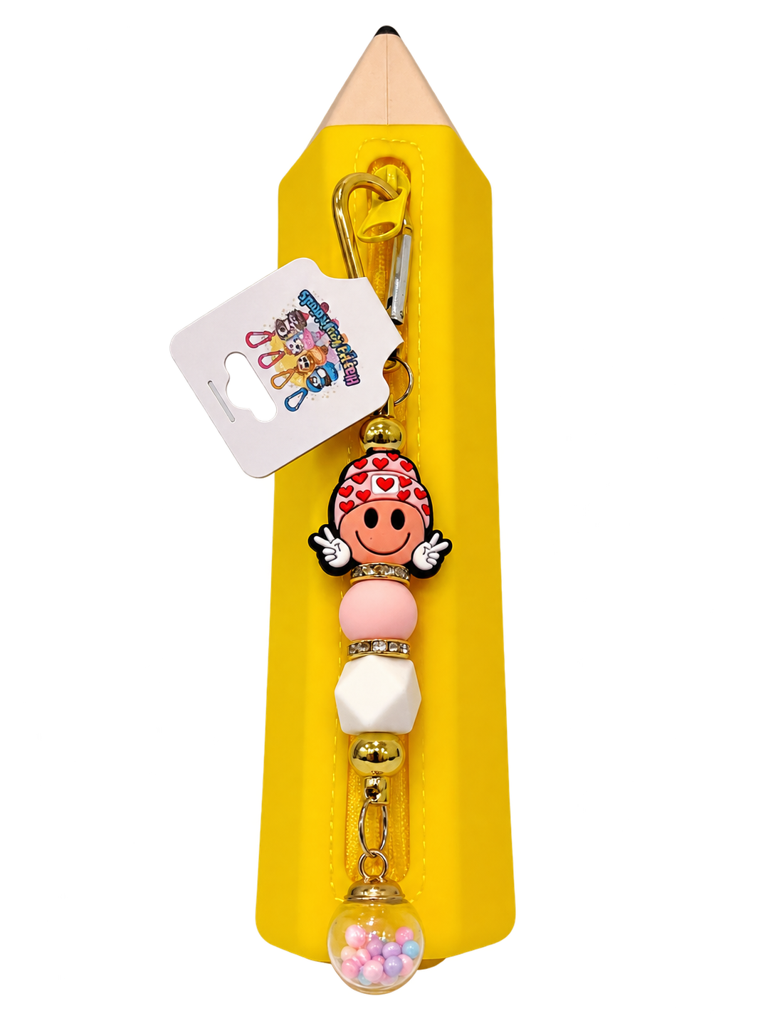 Federmäppchen mit Smiley-Anhänger